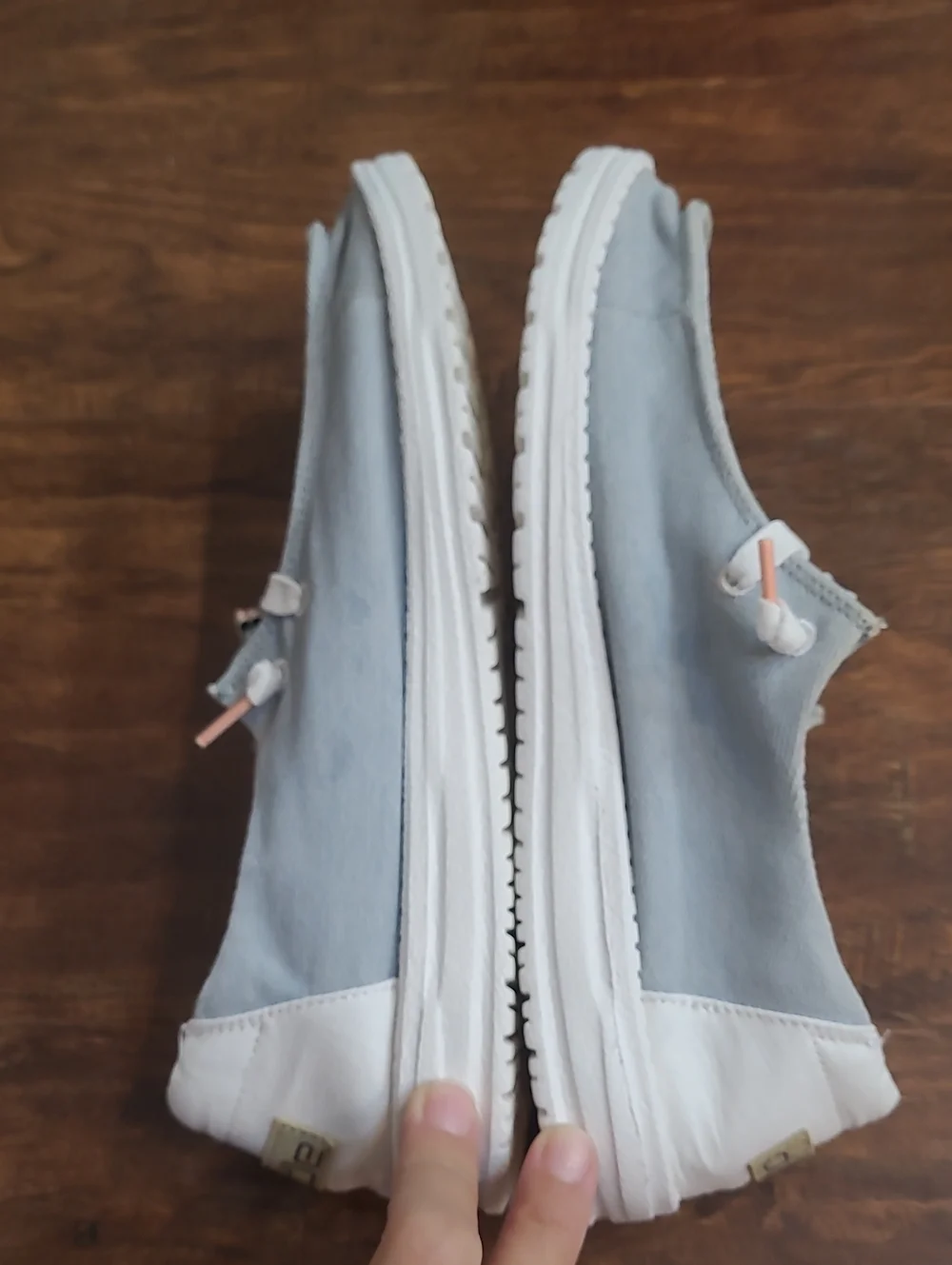 Hey Dude Men's Light Gray Canvas Slip-On Loafers with Patterned Lining Size 9